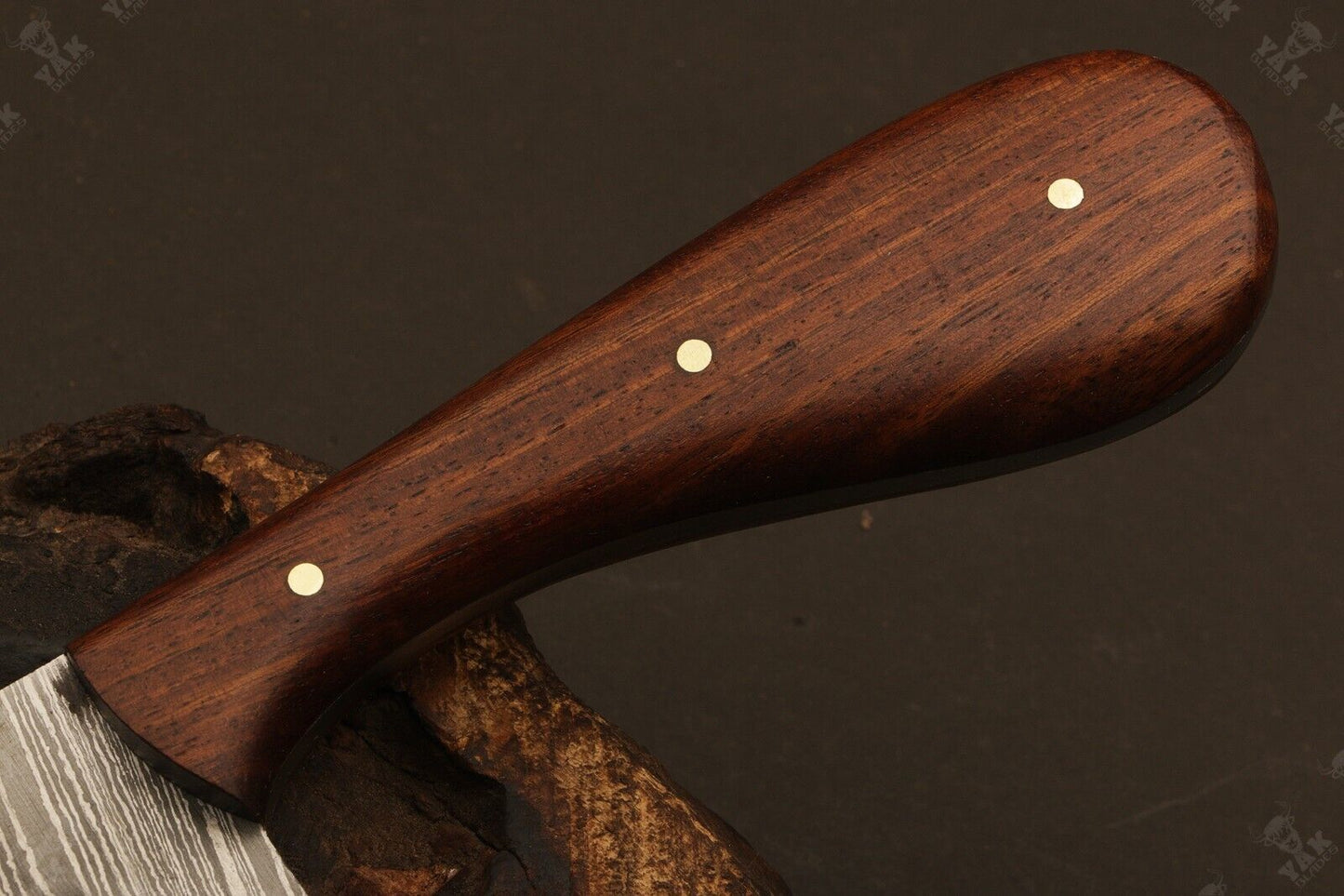 Handmade Best Damascus Steel Bull Cutter Knife Custom Cowboy Bull Knife with Wood Handle