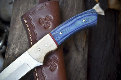 Handmade Skinner Knife AUS-8 Steel Hard Wood Handle Camping Closeout Hunting Knife