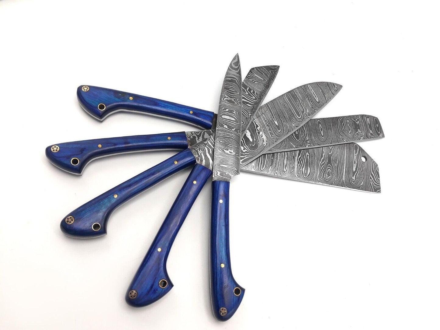 Custom Handmade Forged Damascus Steel Chef Knife Kitchen Knife Set with Sheath