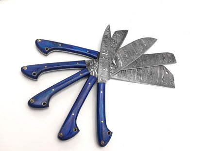 Custom Handmade Forged Damascus Steel Chef Knife Kitchen Knife Set with Sheath
