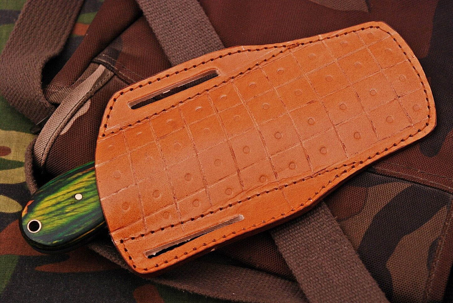 Handmade Damascus Steel Bull Cutter Knife Custom Cowboy Bull Knife with Wood Handle