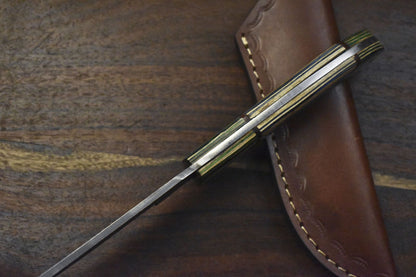 Hand Forged Skinner Knife – AUS-8 Steel, Hard Wood Handle with Wooden Bolster, 10" Hiking Knife