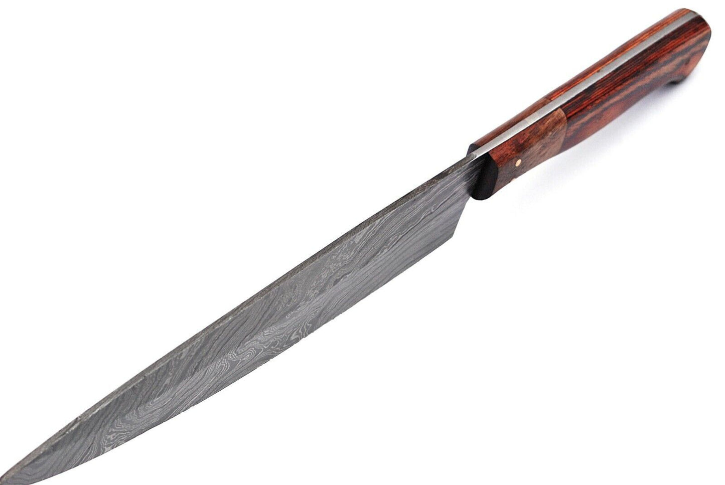 12.75" Damascus Steel Handmade Chef Kitchen Knife with Color Wood Handle