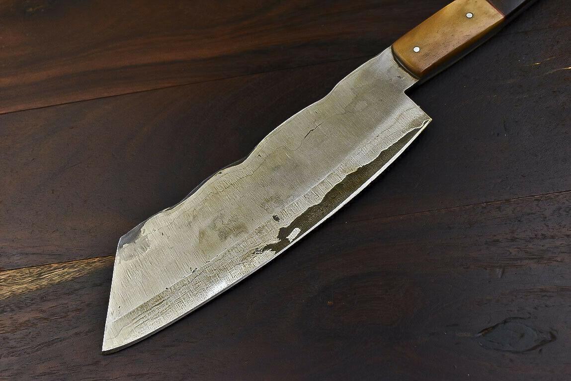 Rare Handmade Damascus Steel Chef Knife – Walnut Wood Handle, 12.3" Full Tang
