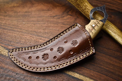 8.0" Handmade Best Karambit Knife  Steel Karambit Knife With Full Tang Wood Handle