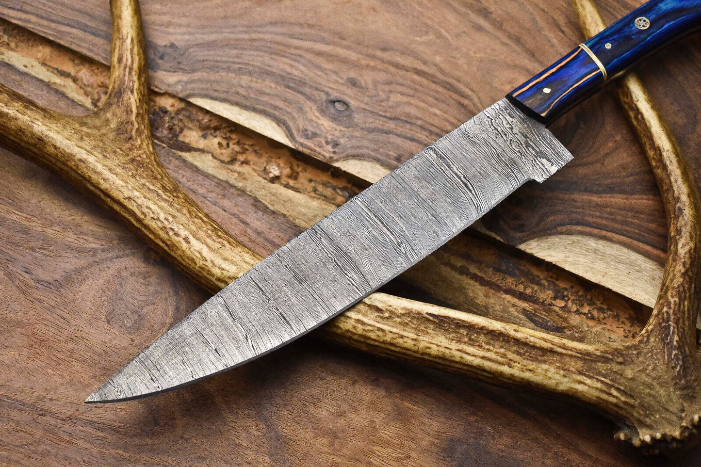13" Custom Handmade Damascus Steel Kitchen Chef Knife | Full Tang & Razor Sharp
