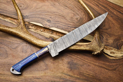 13" Custom Handmade Damascus Steel Kitchen Chef Knife | Full Tang & Razor Sharp