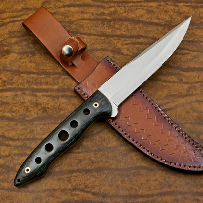 Handmade D2 Steel Full Tang Bowie Knife | 12" Hunting & Camping Blade