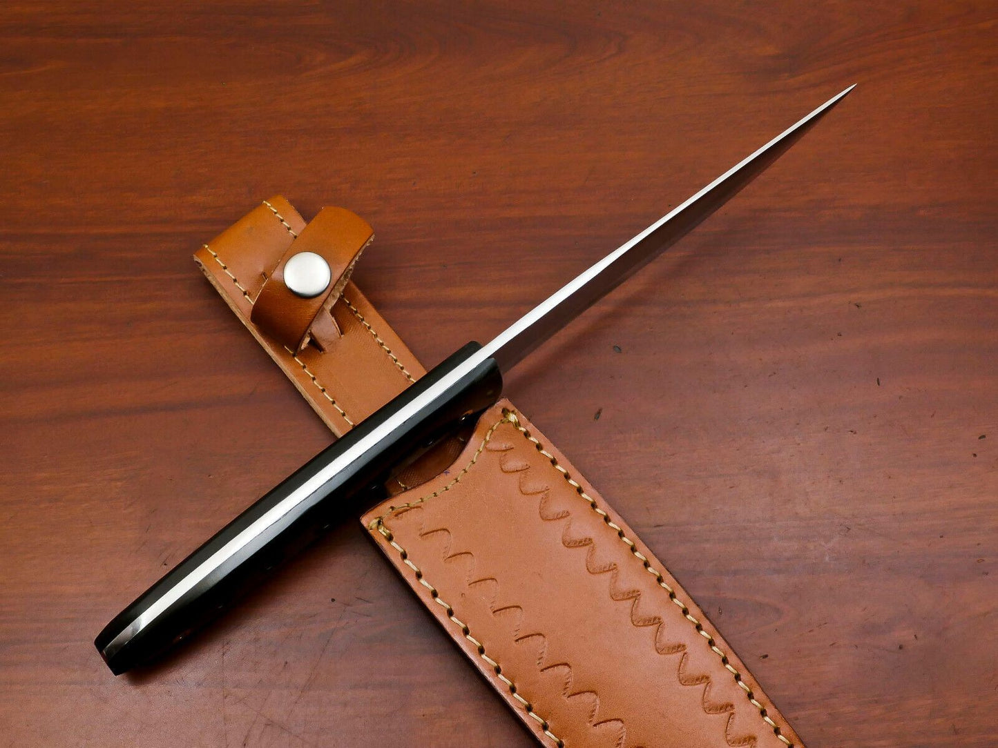 Handmade 12 Inch D2 Steel Full Tang Bowie Hunting Knife – Pakka Wood Handle Outdoor Blade