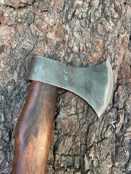 Custom Forged Viking Axe – Bushcraft, Camping, and Jungle Wood Cutting with Leather Cover