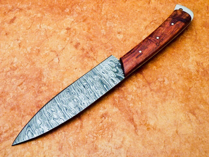 11" Professional Damascus Steel Chef Knife – Handmade Kitchen Knife with Natural Wood Handle