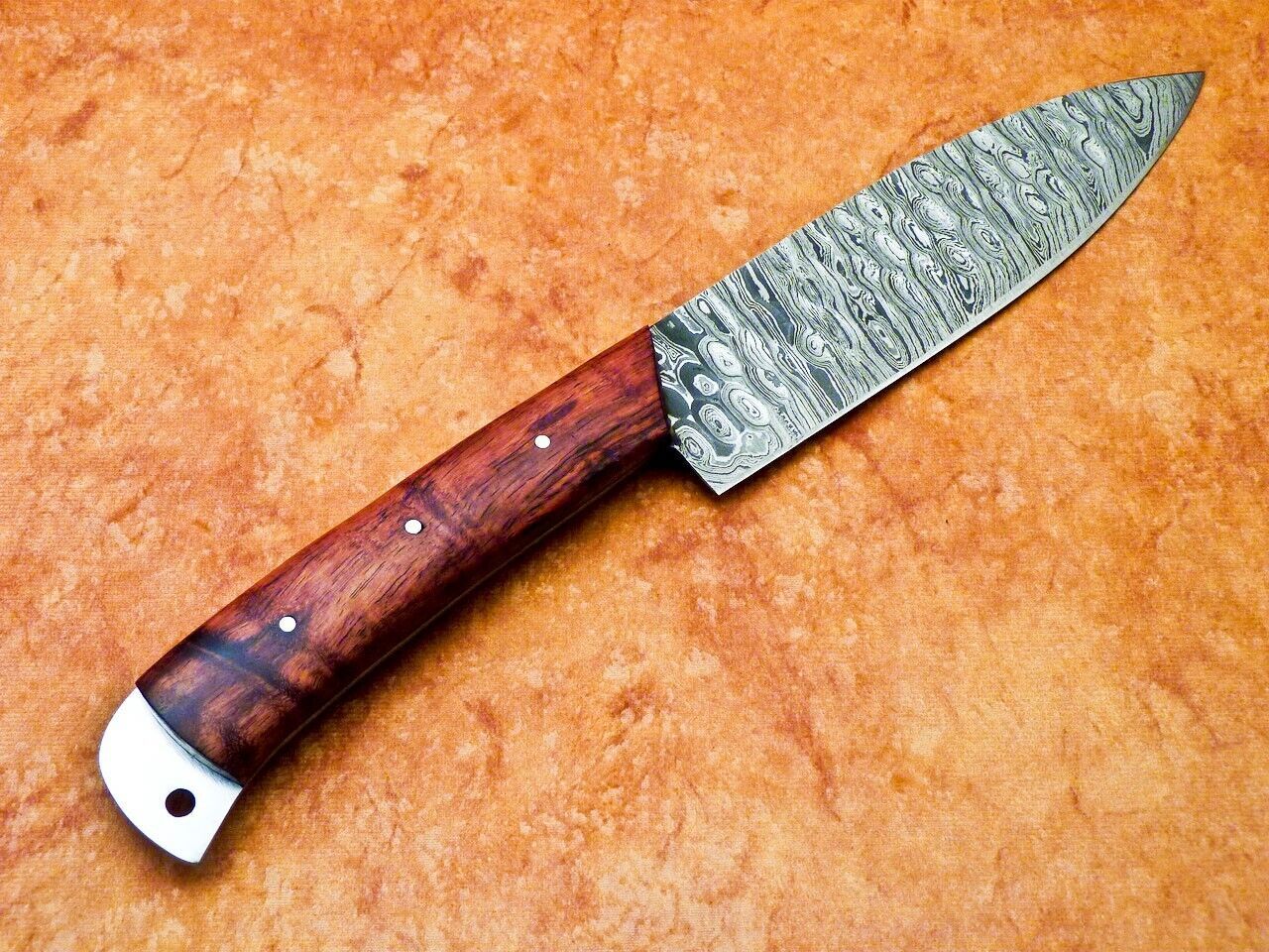 11" Professional Damascus Steel Chef Knife – Handmade Kitchen Knife with Natural Wood Handle