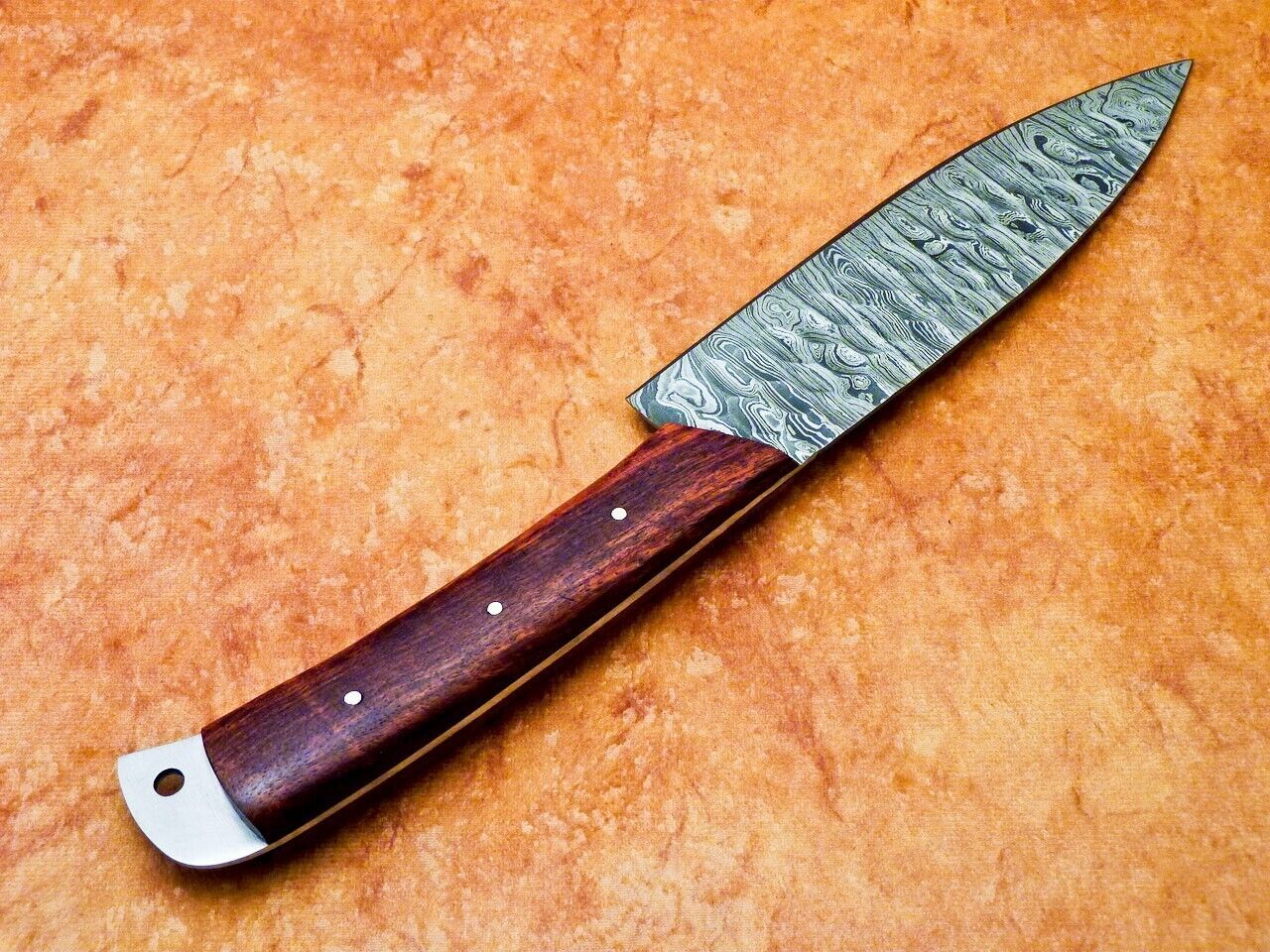 11" Professional Damascus Steel Chef Knife – Handmade Kitchen Knife with Natural Wood Handle
