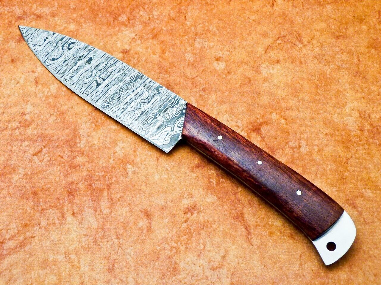 11" Professional Damascus Steel Chef Knife – Handmade Kitchen Knife with Natural Wood Handle