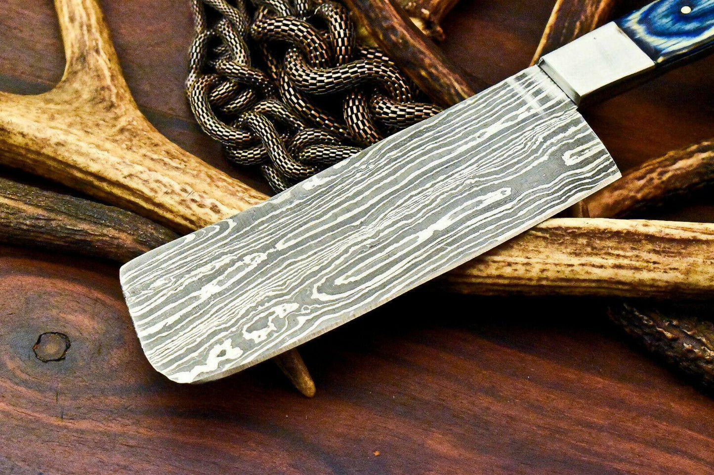 Handmade Damascus Steel Chef Kitchen Chopper Knife | Full Tang Hardwood Handle