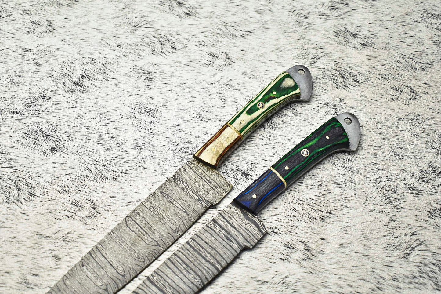 Premium Handmade Damascus Steel Chef Knife Set – 2-Piece Full Tang Collection