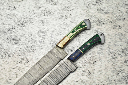 Premium Handmade Damascus Steel Chef Knife Set – 2-Piece Full Tang Collection