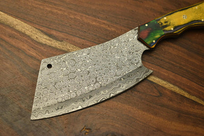 Custom Forged Damascus Chef Knife | Handmade Chopper for Kitchen