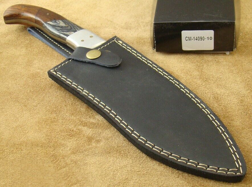 Heritage Forge 12 Inch Damascus Hunting Bowie Knife with Pakkawood and Rosewood Handle