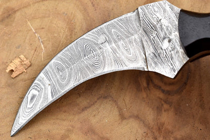 Custom Handmade Damascus Steel Best Hunting Karambit Knife with Rosewood Handle