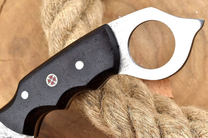 Custom Handmade Damascus Steel Best Hunting Karambit Knife with Rosewood Handle