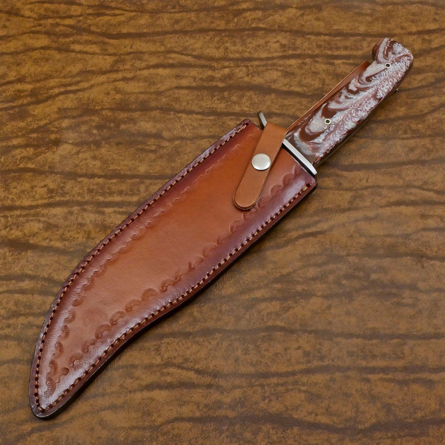 Heritage Forge Custom Forged Damascus Steel Bowie Knife with Resin Handle GB-614