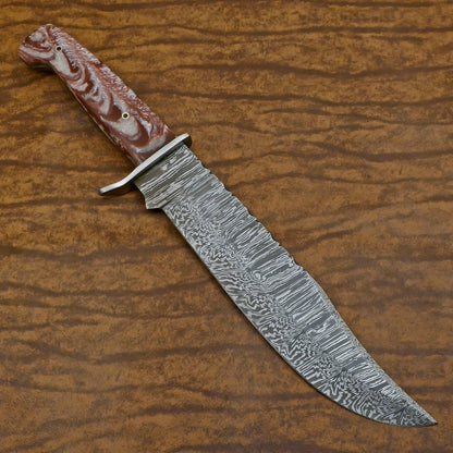 Heritage Forge Custom Forged Damascus Steel Bowie Knife with Resin Handle GB-614