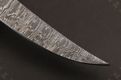 14" Handmade Damascus Fillet Knife Fire Damascus Steel Fillet Knife W/Sheath