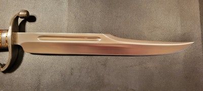 Custom Handmade 12" D2 Tool Steel Bowie Hunting Knife with Burl Wood Handle – Full Tang Fixed Blade