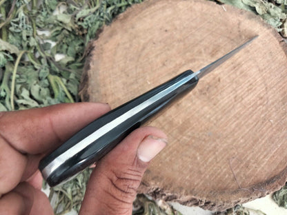 Custom Handmade Damascus Fillet Knife Resin Handle Fillet Knife with Leather Sheath