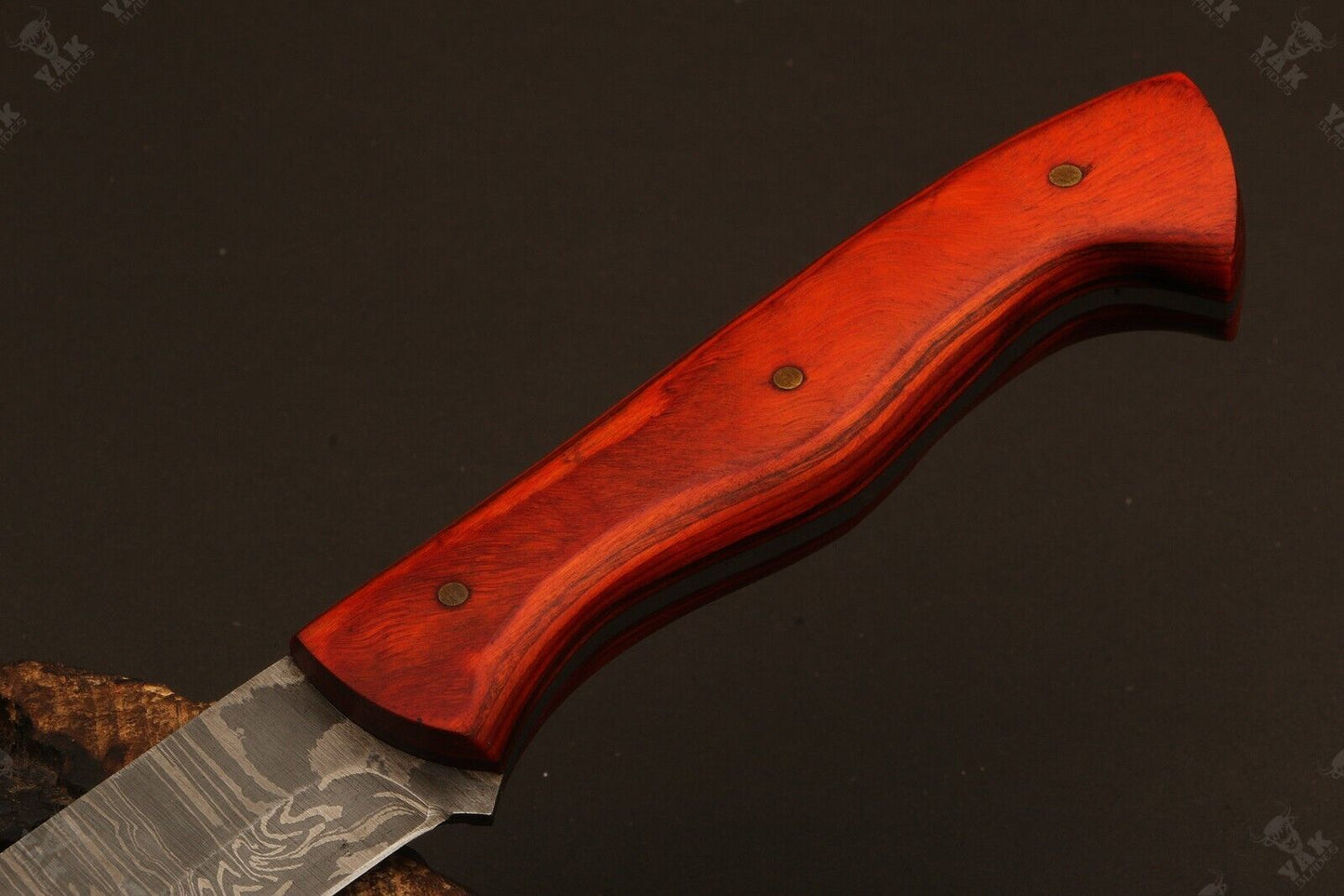 15" Hand Forged Damascus Steel Brisket Knife – Custom Kitchen & Chef Knife with Camel Bone Handle