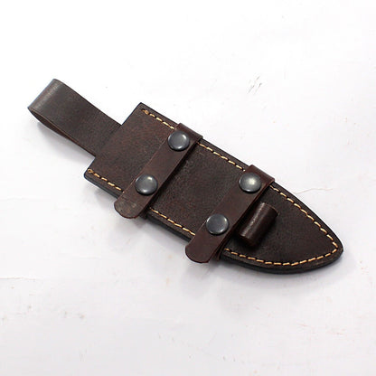 11.5" Custom Rain Drop Damascus Bowie Knife – Bone Handle & Leather Sheath