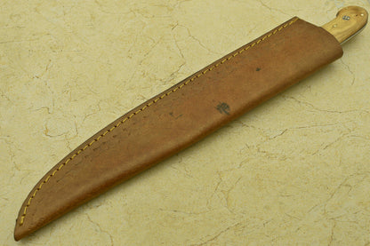 Custom Handmade Forged Damascus Steel Chef Kitchen Knife with Pakka, Olive & Rose Wood Handle – 13.50"