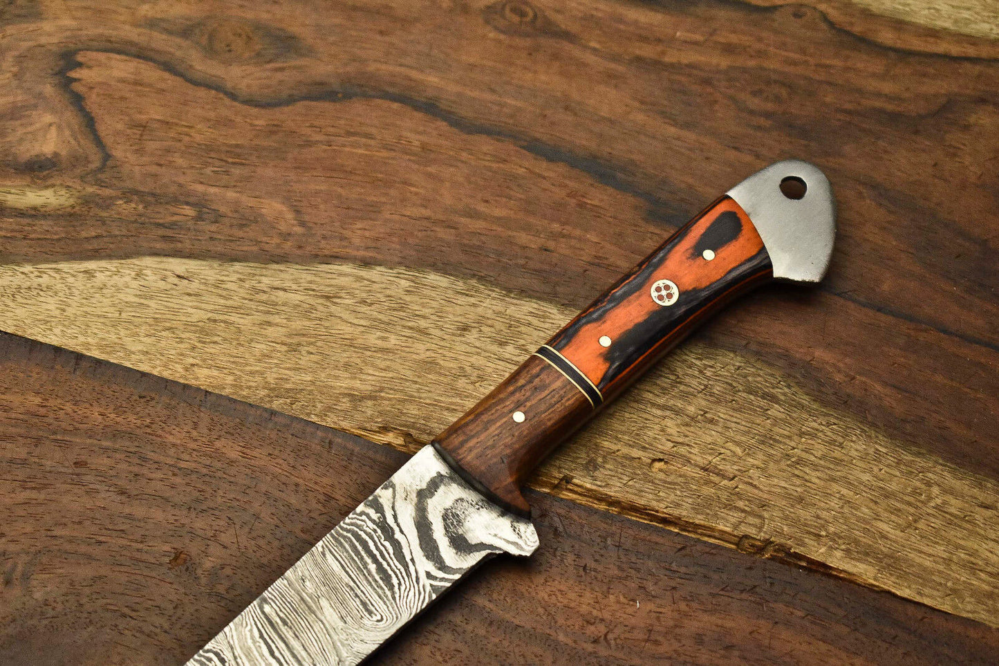 Custom Handmade Damascus Steel Blade Chef Knife Full Tang Sport Knife