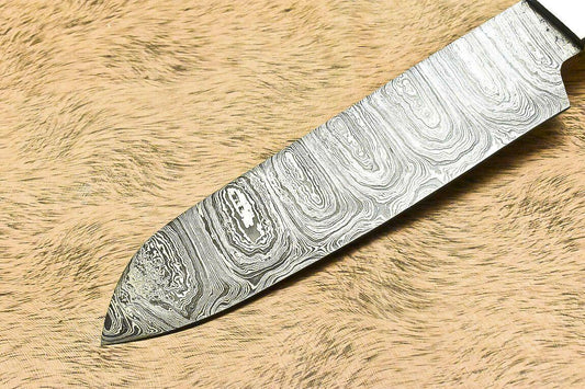 Handmade Damascus Steel Hunting Chef Knife – Hard Wood Handle, 13.4"