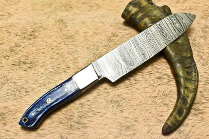 Handmade Damascus Steel Hunting Chef Knife – Hard Wood Handle, 13.4"
