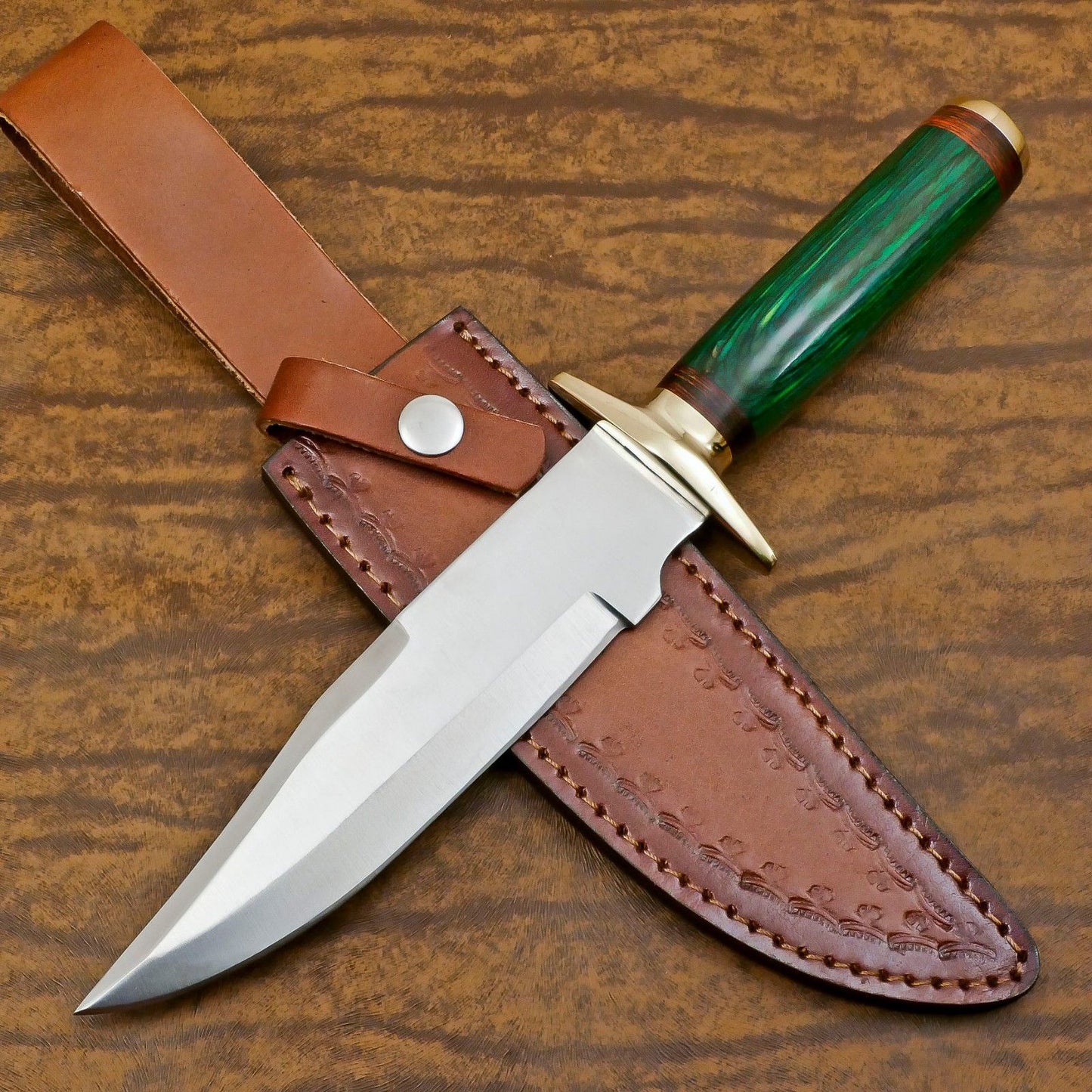 Custom Handmade D2 Steel Bowie Knife – 12-Inch Hunting & Outdoor Survival Blade