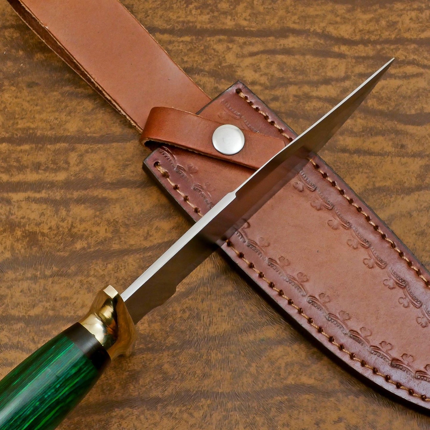 Custom Handmade D2 Steel Bowie Knife – 12-Inch Hunting & Outdoor Survival Blade