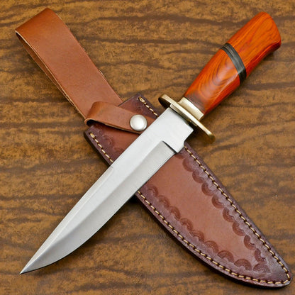 Custom Handmade 12 Inch D2 Steel Blade Hunting Bowie Outdoor Knife