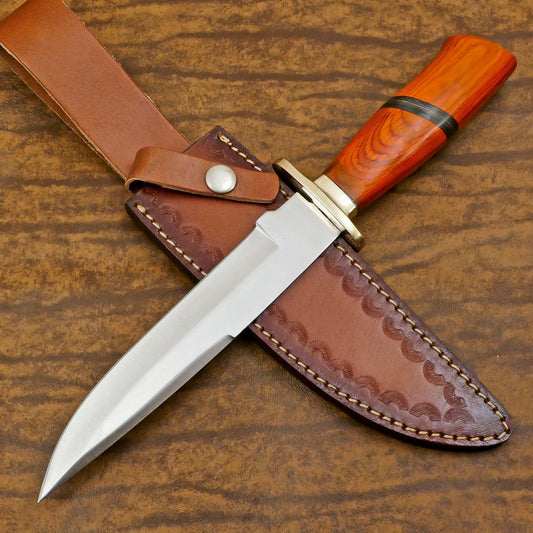 Custom Handmade 12 Inch D2 Steel Blade Hunting Bowie Outdoor Knife