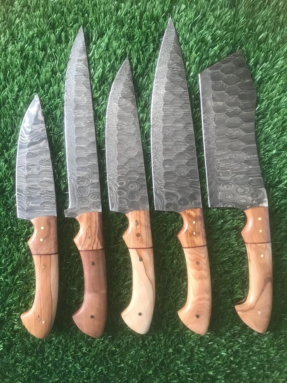Chef Knives Set ~ Fire Storm Damascus Steel for Kitchen