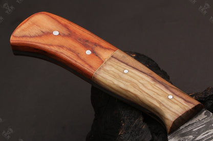 13.5" Handmade Damascus Steel Fillet Knife Damascus Fillet Knife for Fishing & Kitchen W/Sheath