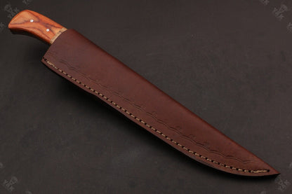 13.5" Handmade Damascus Steel Fillet Knife Damascus Fillet Knife for Fishing & Kitchen W/Sheath
