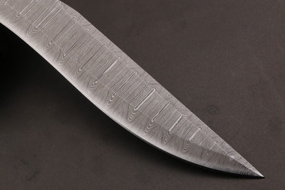 Heritage Forge 15.5 Inch Custom Handmade Twist Damascus Bowie Knife with Wood Handle
