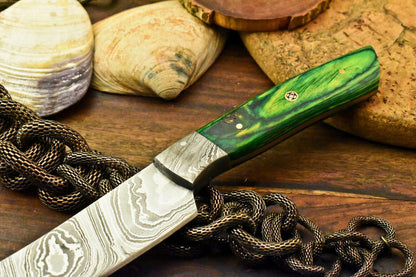 Custom Handmade Damascus Chef Hunting Knife with Hard Wood Handle, 384-Layer Forged Blade, Full Tang