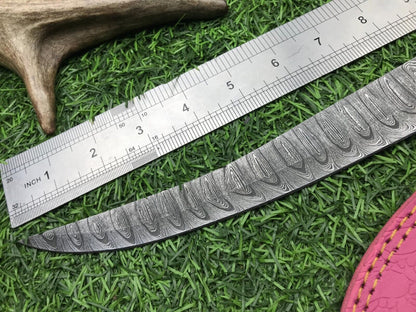 14" Hand Forged Damascus Fillet Knife Custom Fillet Knife with Sheath