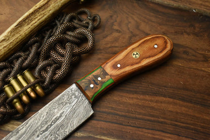 Premium Handcrafted Damascus Steel Chef Knife with Full Tang & Hardwood Handle