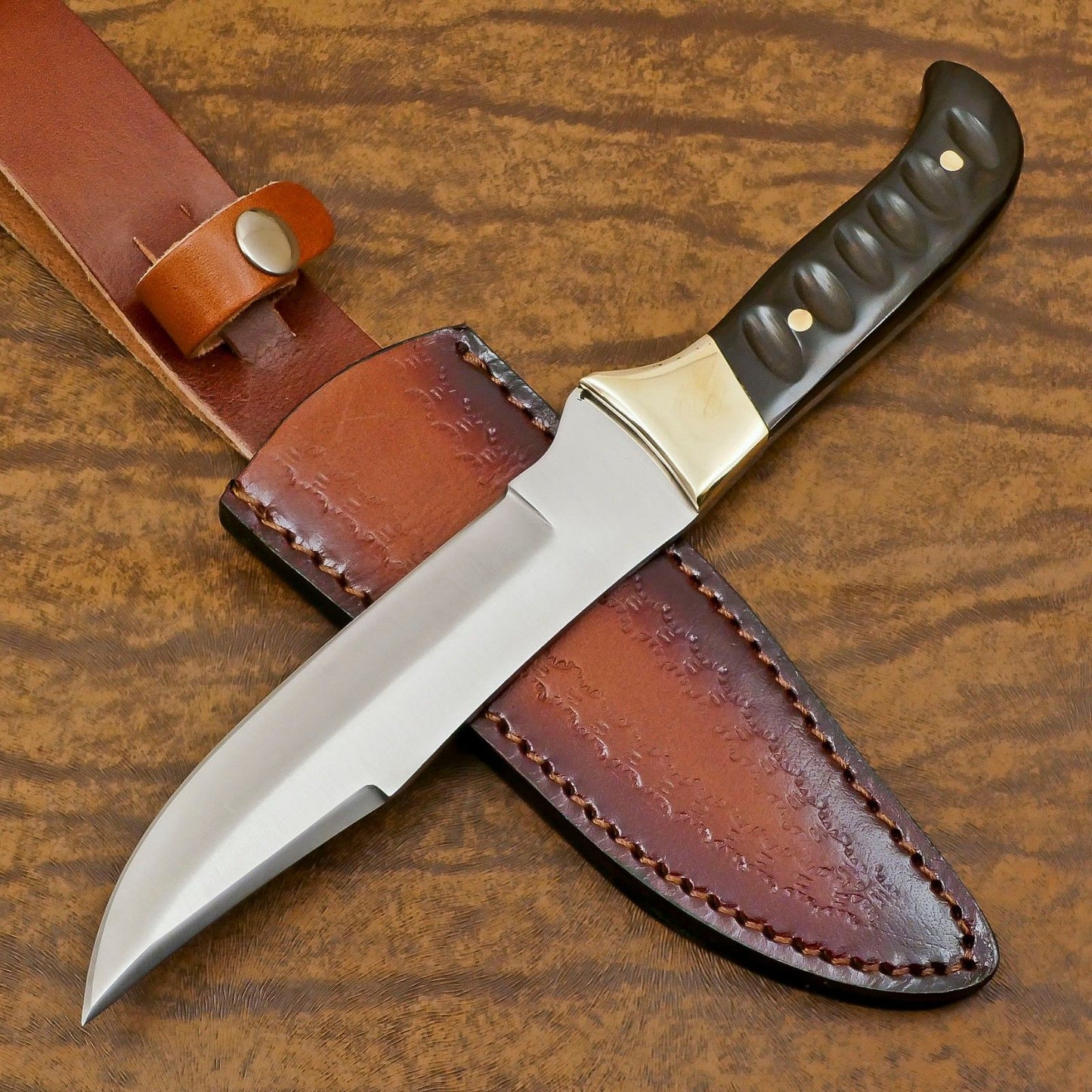 Handmade D2 Steel Full Tang Bowie Knife – 12-Inch Hunting & Camping Blade