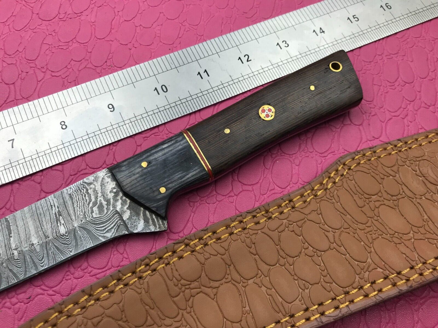 14" Handmade Damascus Fillet Knife Damascus Steel Fillet Knife W/Sheath