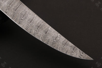 12.5" Damascus Fillet Knife Damascus Steel Fillet Knife With Pakka Wood Handle With Leather Sheath